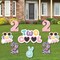 Big Dot of Happiness Two Cool - Girl - Yard Sign and Outdoor Lawn Decorations - Pastel 2nd Birthday Party Yard Signs - Set of 8